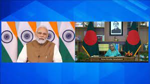 प्रधानमंत्री मोदी और बांग्लादेश की प्रधानमंत्री शेख हसीना संयुक्त रूप से वीडियो कॉन्फ्रेंसिंग के माध्यम से तीन विकास परियोजनाओं का उद्घाटन करेंगे।