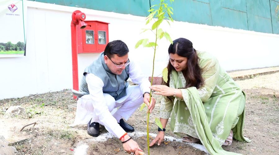 मुख्यमंत्री धामी ने विश्व पर्यावरण दिवस के अवसर पर वृक्षारोपण किया